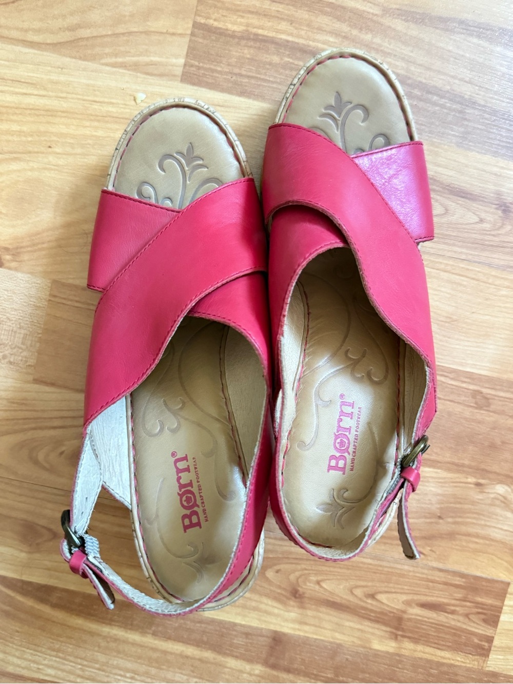 Born Wedge Red Sandals